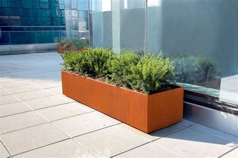 corten steel planter boxes for sale|rectangular corten steel planters.